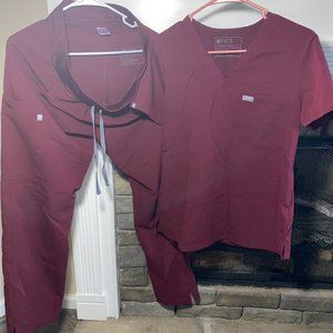 FIGS Scrub Set - Burgundy